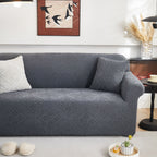 3D Damask Jacquard Stretch Sofa Cover Thick Polar Fleece Couch Slipcover with Straps