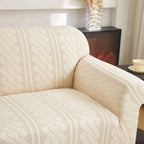 3D Embossed Geometric Couch Slipcover, Stretch Washable Non Slip Furniture Protector