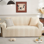 3D Embossed Geometric Couch Slipcover, Stretch Washable Non Slip Furniture Protector