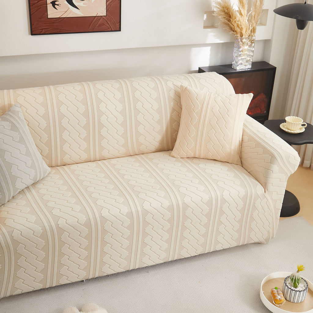 3D Embossed Geometric Couch Slipcover, Stretch Washable Non Slip Furniture Protector