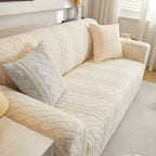 3D Embossed Geometric Couch Slipcover, Stretch Washable Non Slip Furniture Protector