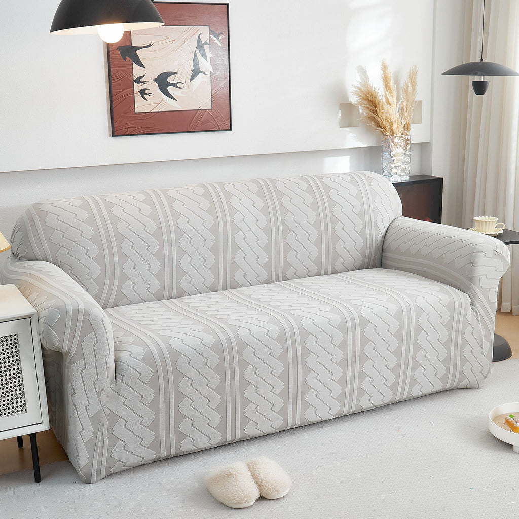 3D Embossed Geometric Couch Slipcover, Stretch Washable Non Slip Furniture Protector