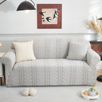 3D Embossed Geometric Couch Slipcover, Stretch Washable Non Slip Furniture Protector