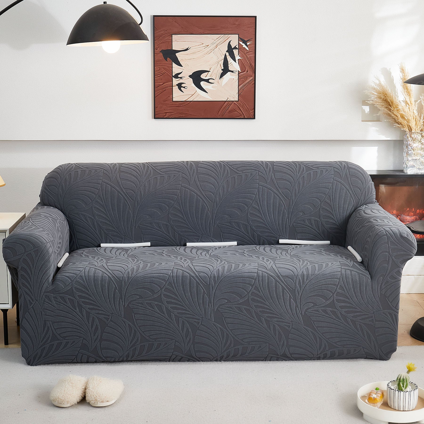 Stretch Sofa Slipcover 1-Piece Furniture Protector Couch with Elastic Bottom for Kids