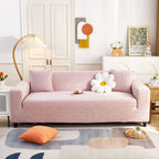 3D Leaves Jacquard Couch Slipcovers Non-Slip Cozy Stretchy Couch Covers for Sectional
