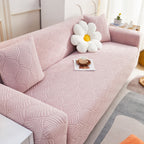 3D Leaves Jacquard Couch Slipcovers Non-Slip Cozy Stretchy Couch Covers for Sectional