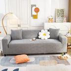 3D Leaves Jacquard Couch Slipcovers Non-Slip Cozy Stretchy Couch Covers for Sectional