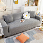 3D Leaves Jacquard Couch Slipcovers Non-Slip Cozy Stretchy Couch Covers for Sectional