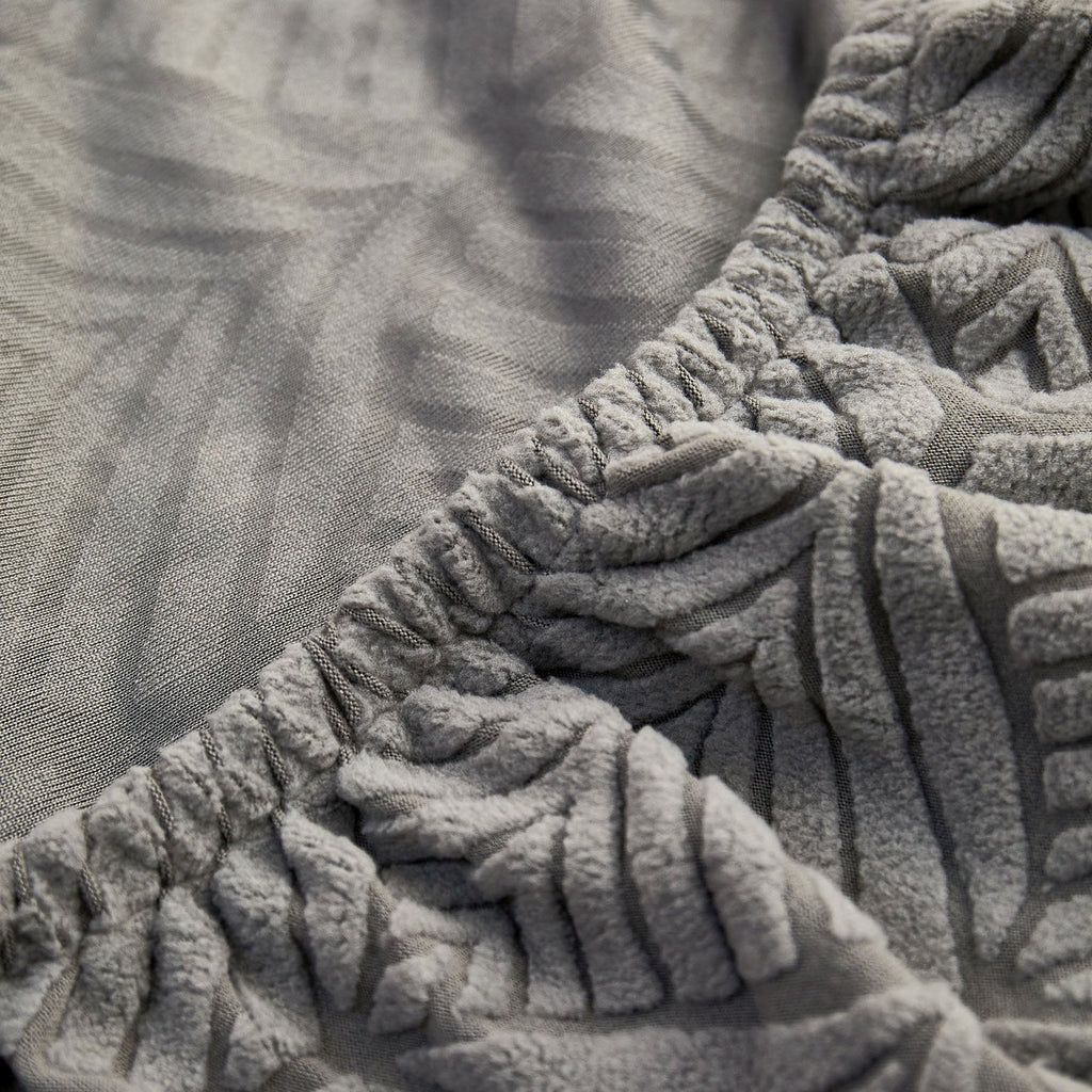 3D Leaves Jacquard Couch Slipcovers Non-Slip Cozy Stretchy Couch Covers for Sectional