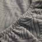 3D Leaves Jacquard Couch Slipcovers Non-Slip Cozy Stretchy Couch Covers for Sectional