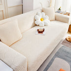 3D Leaves Jacquard Couch Slipcovers Non-Slip Cozy Stretchy Couch Covers for Sectional