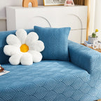 3D Leaves Jacquard Couch Slipcovers Non-Slip Cozy Stretchy Couch Covers for Sectional