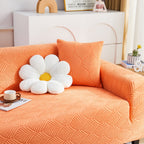 3D Leaves Jacquard Couch Slipcovers Non-Slip Cozy Stretchy Couch Covers for Sectional