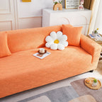 3D Leaves Jacquard Couch Slipcovers Non-Slip Cozy Stretchy Couch Covers for Sectional