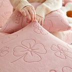 Lucky Clover Slipcover Non-Slip Stretch Jacquard Polar Fleece Sofa Cover for Pets, Cushions, Couches