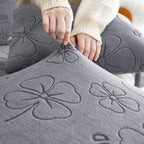 Lucky Clover Slipcover Non-Slip Stretch Jacquard Polar Fleece Sofa Cover for Pets, Cushions, Couches