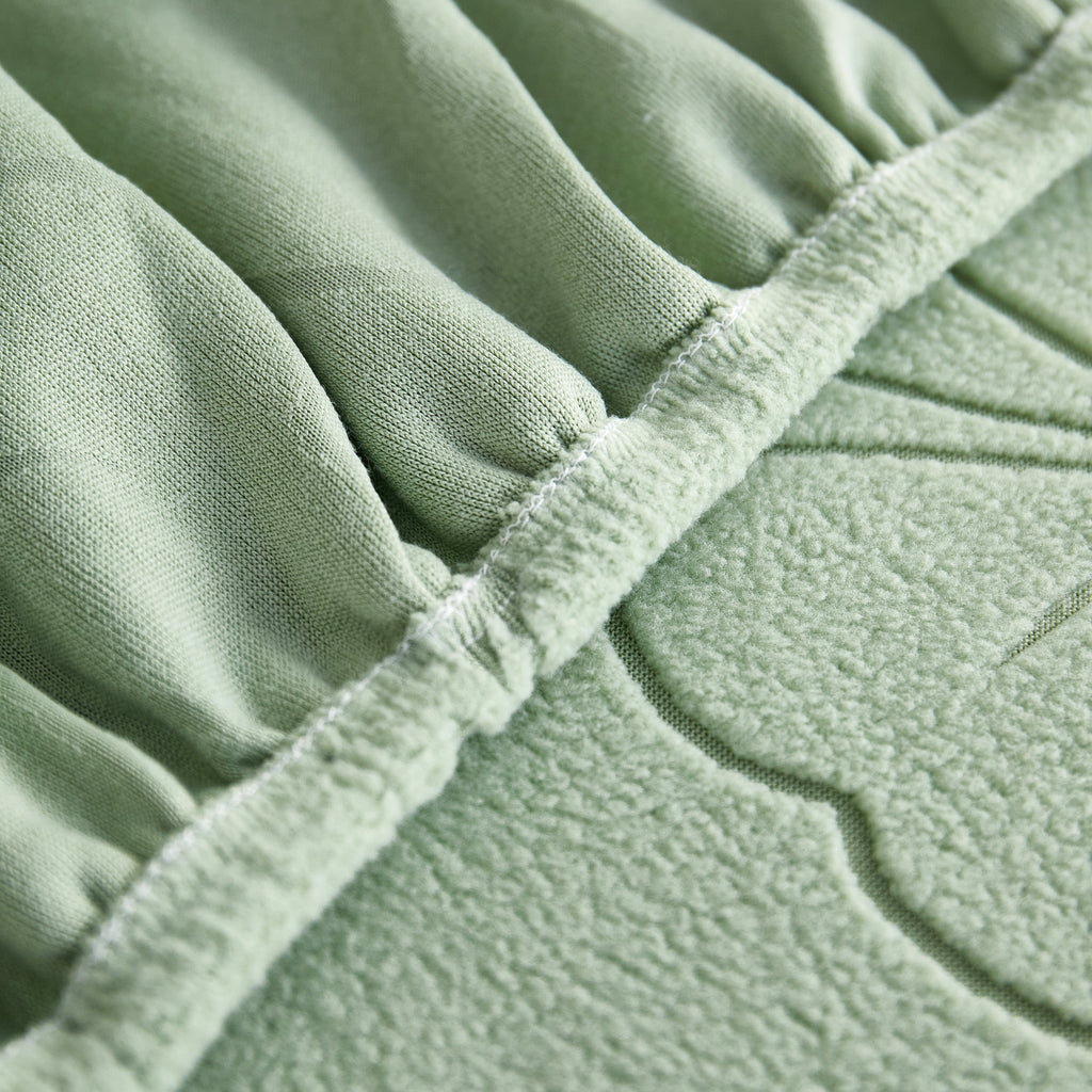 Lucky Clover Slipcover Non-Slip Stretch Jacquard Polar Fleece Sofa Cover for Pets, Cushions, Couches