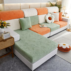 Lucky Clover Slipcover Non-Slip Stretch Jacquard Polar Fleece Sofa Cover for Pets, Cushions, Couches
