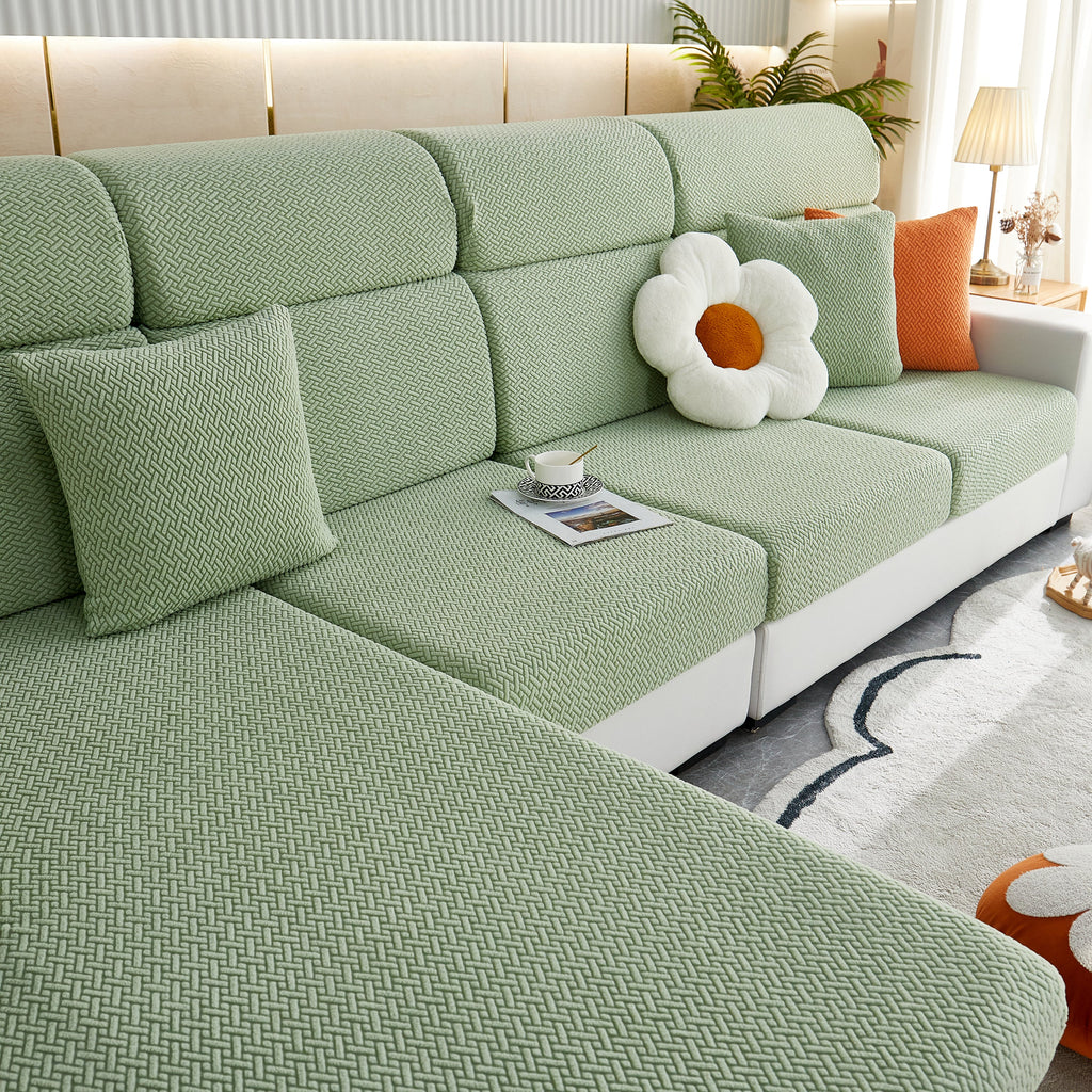 High Stretch Separate Cushion Covers Sofa Slipcover for L-Shaped Sectional Couch