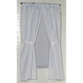 100% Polyester Fabric Window Curtain With Two Panels And Two Tie Backs In White, Size 54 Inch  Wide X 34 Inch  Long