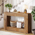 Modern Farmhouse 47-inch Long Entryway or Sofa Table in Brown Wood Finish