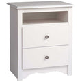 Monterey Tall 2Drawer Nightstand with Open Shelf, White