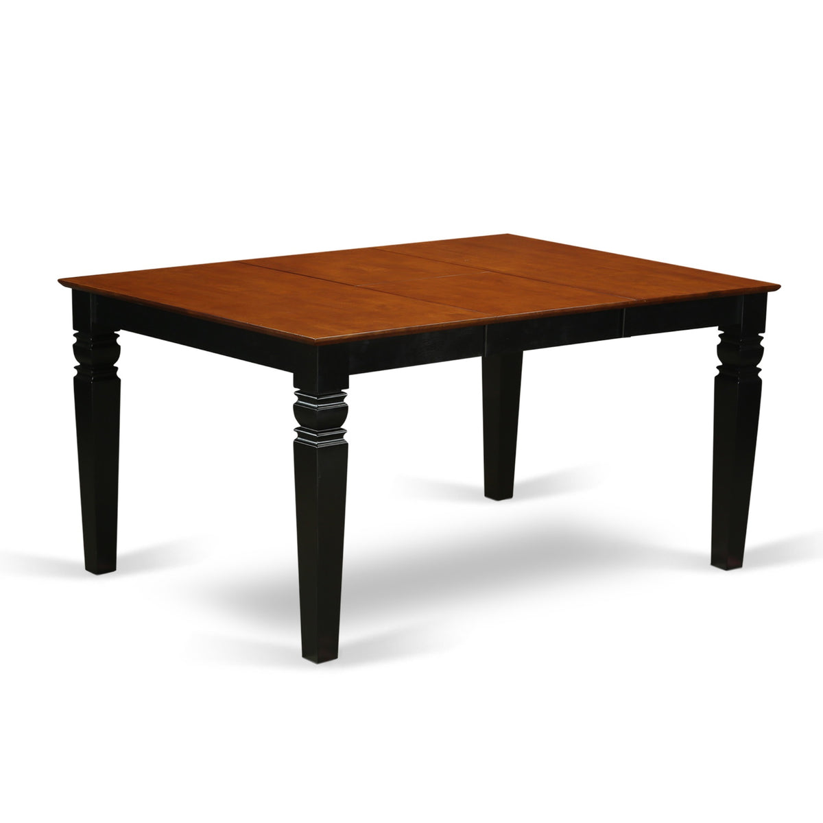 WEKE7-BCH-LC 7 Pc Kitchen table set with a Dining Table and 6 Leather Kitchen Chairs in Black