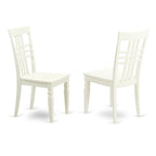 East West Furniture WELG5-LWH-W 5 Piece Kitchen Table Set for 4 Includes a Rectangle Dining Room Table with Butterfly Leaf and 4 Solid Wood Seat Chairs, 42x60 Inch, Linen White