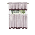 Westport Window Curtain Tier Pair And Valance Set  58X24  Burgundy