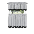 Westport Window Curtain Tier Pair And Valance Set  58X36  Black/White