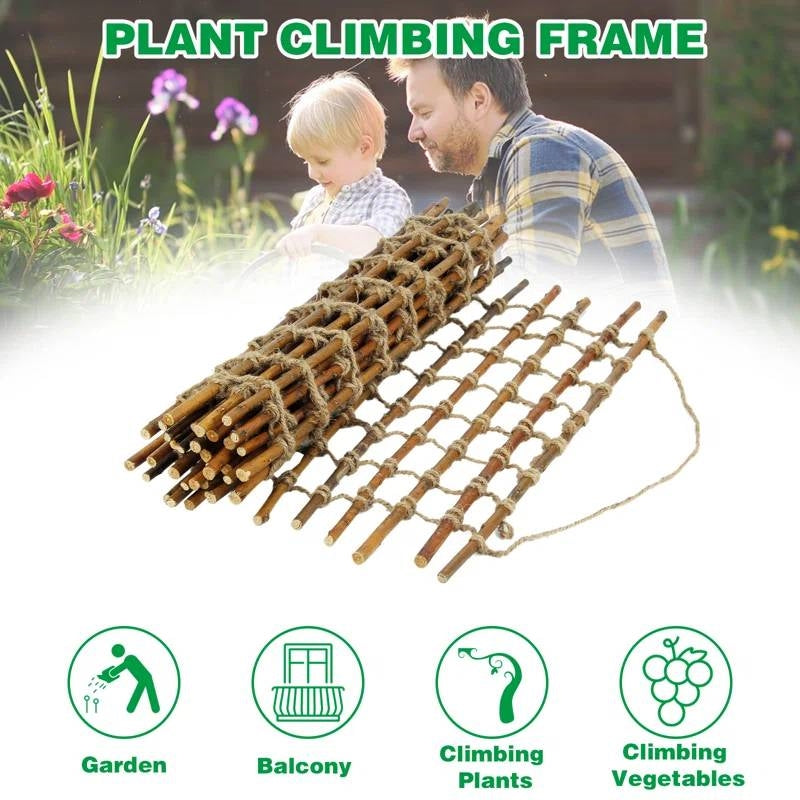 Indoor Outdoor Wall Hanging Willow Wood and Jute Garden Trellis