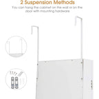 2-in-1 Wall or Door Mounted Jewelry Organizer Full Length Mirror in White