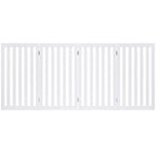 Folding 4-Panel Dog Gate Pet Fence in White Wood Finish
