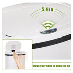 13 gL Stainless Steel Motion Sensor Trash Can White