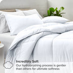 King/Cal King size Super Soft Microfiber Down Alternative Comforter Set White