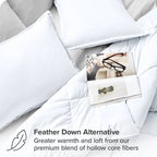 King/Cal King size Super Soft Microfiber Down Alternative Comforter Set White