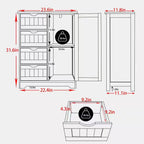 Modern Farmhouse 4-Drawer Bathroom Linen Cabinet in White Wood Finish