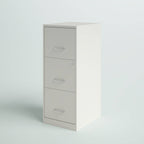 White Metal 3-Drawer Vertical File Cabinet with 2 Locking Drawers