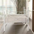 Twin size Heavy Duty Metal Daybed Frame in Classic White Finish