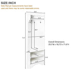 Modern White Corner Hall Tree Coat Rack Entryway Storage Cabinet Shoe Bench