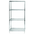 Wire Shelving Starter Kit, 42W x 12D x 54H, 600 - 800 lb. capacity, includes (4) wire shelves and (4) posts, chrome plated finis