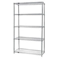 Wire Shelving Starter Kit, 42W x 14D x 54H, 600 - 800 lb. capacity, includes (5) wire shelves and (4) posts, chrome plated finis