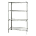 Wire Shelving Starter Kit, 30W x 21D x 54H, 600 - 800 lb. capacity, includes (4) wire shelves and (4) posts, chrome plated finis