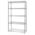 Wire Shelving Starter Kit, 24W x 18D x 63H, 600 - 800 lb. capacity, includes (4) wire shelves and (4) posts, chrome plated finis