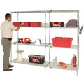 Wire Shelving Starter Kit, 42W x 18D x 63H, 600 - 800 lb. capacity, includes (4) wire shelves and (4) posts, chrome plated finis