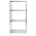 Wire Shelving Starter Kit, 24W x 21D x 63H, 600 - 800 lb. capacity, includes (4) wire shelves and (4) posts, chrome plated finis