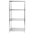 Wire Shelving Starter Kit, 42W x 21D x 63H, 600 - 800 lb. capacity, includes (4) wire shelves and (4) posts, chrome plated finis