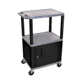 Ergode 42 Inch H Rolling Audio Video Utility Cart With 3 Shelves, Cabinet  Black Legs
