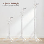 Solid Wood Coat Rack in White Finish with 10 Hooks