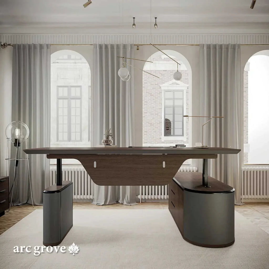 Sawyer · L-Shaped Executive Standing Desk, Adjustable Height